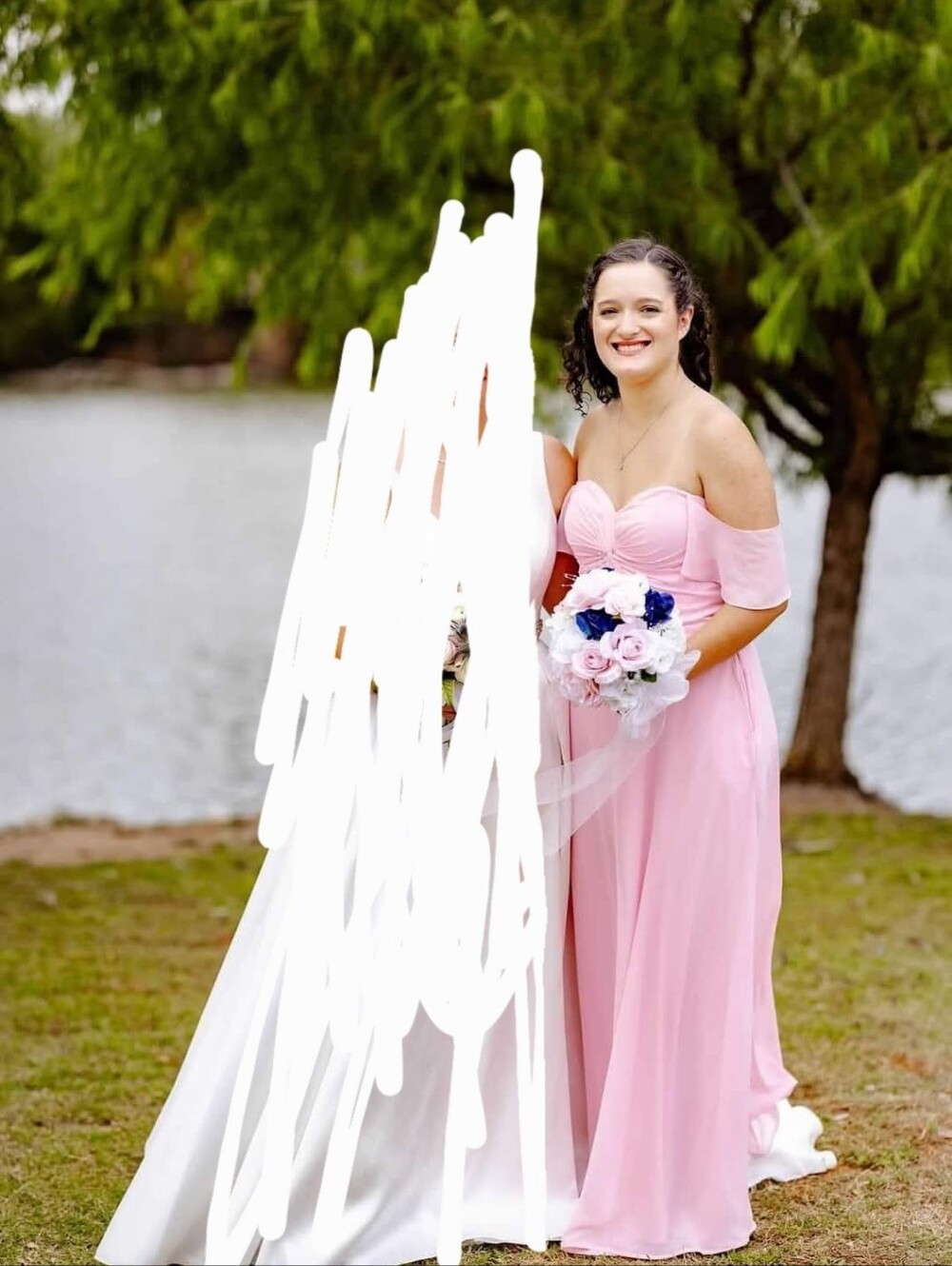 Mori Lee Light Pink Chiffon Twist Bodice Bridesmaid/Formal Dress